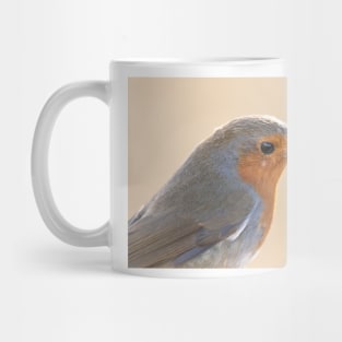 Robin with white feather Mug